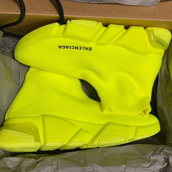 Balenciaga Shoes - Balenciaga Fluorescent Yellow Speed Trainer 2 Sock Sneakers
